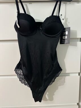 Marilyn Monroe Black Lace-Trim Bodysuit Shapewear